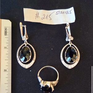 Elegant Black and Silver Jewelry Set